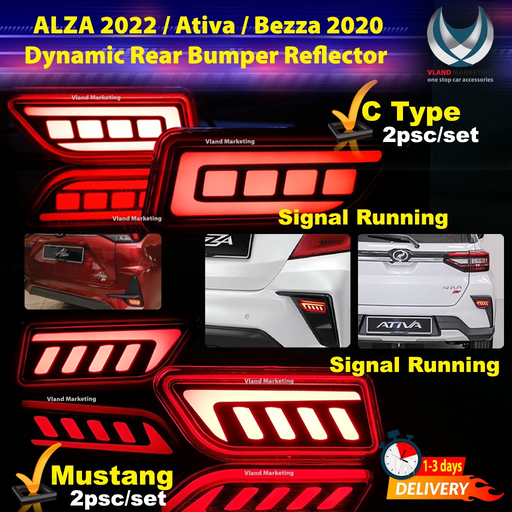 Perodua Bezza 2020 - 2022 Alza 2022 Ativa Dynamic Rear Bumper Reflector ...