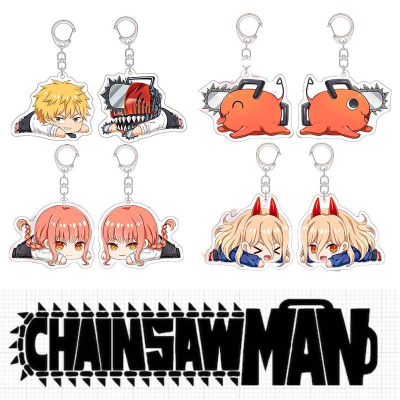 Anime Chainsaw Man Keychain Doll PVC Bag Pendant Pochita Power Makima ...