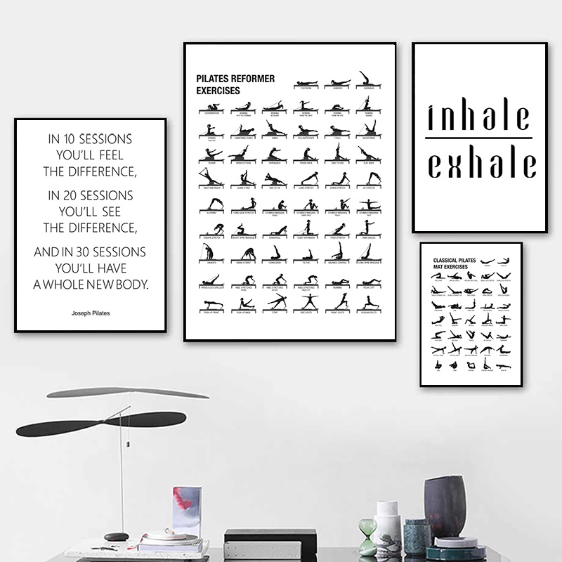 TANYANG Pilates Poster 60x90cm - Fitness Chart Für Yoga & Training