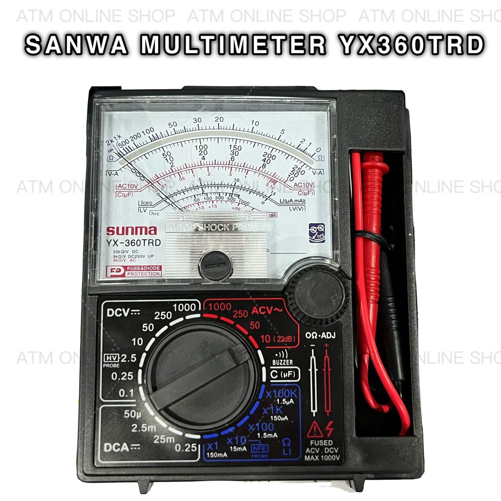 Sanwa Sunwa Yx 360trd Analog Multimeter Multi Tester With Case Shopee Malaysia 7943