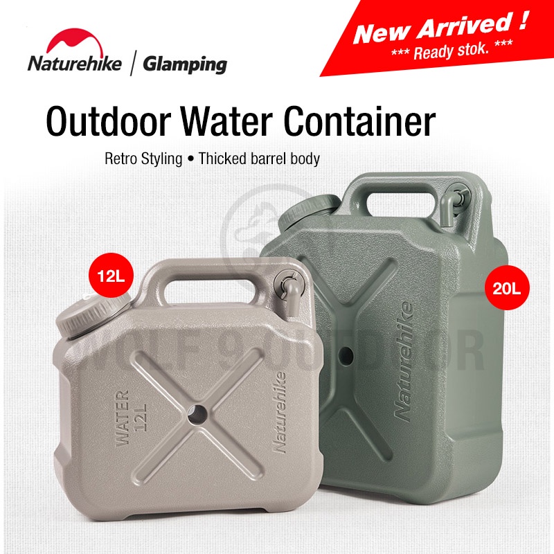 Naturehike Outdoor Water Container Retro Styling Portable Water PE ...
