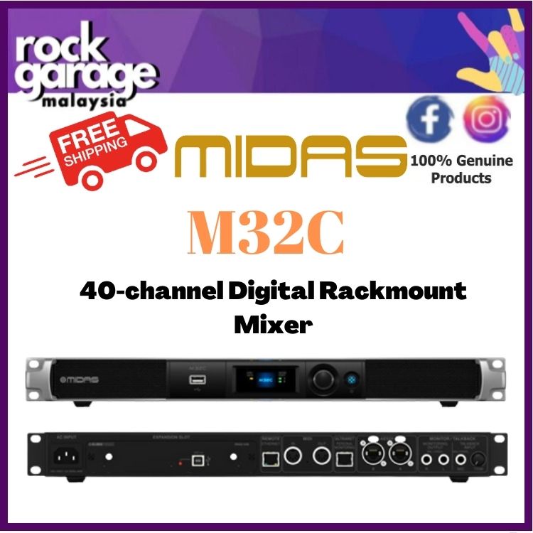 Midas M32C 40-channel Digital Rackmount Mixer (M-32C / M 32C) | Shopee ...