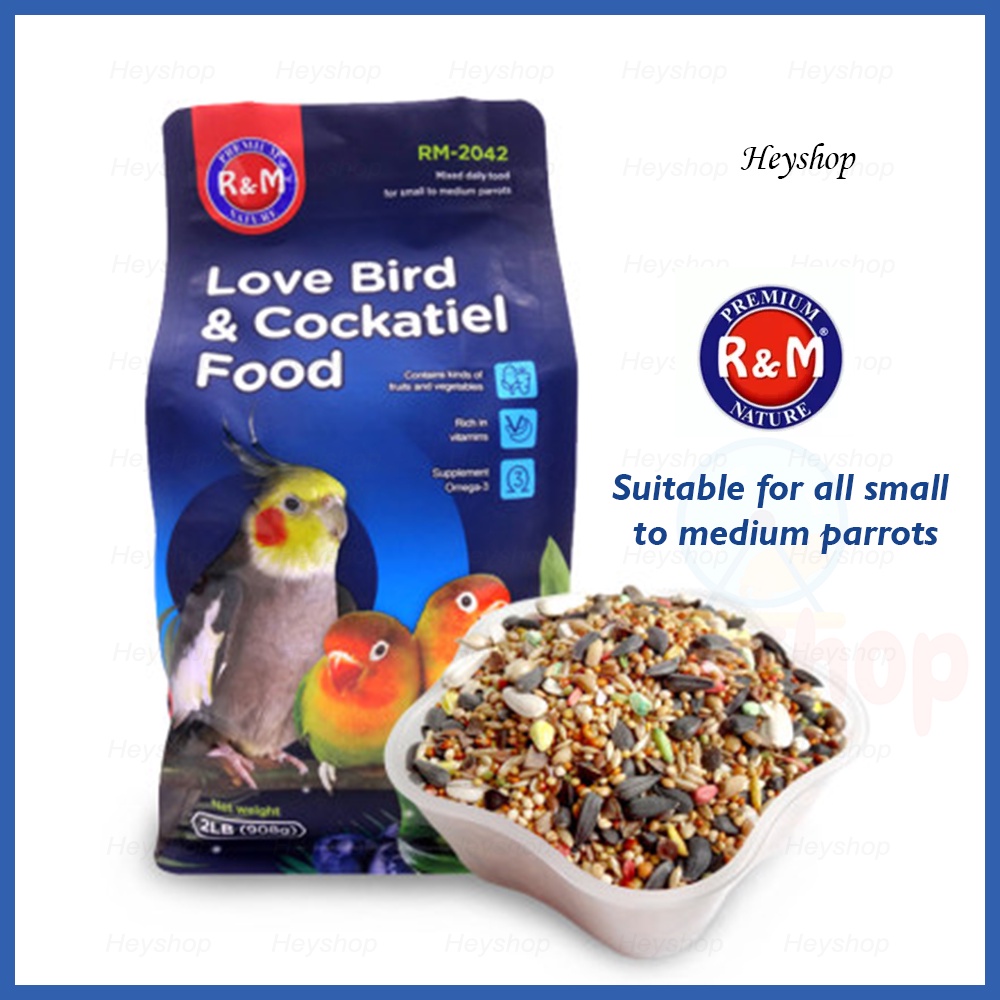 R&M Love Bird & Cockatiel Bird Food 908g Makanan Burung Love Birds