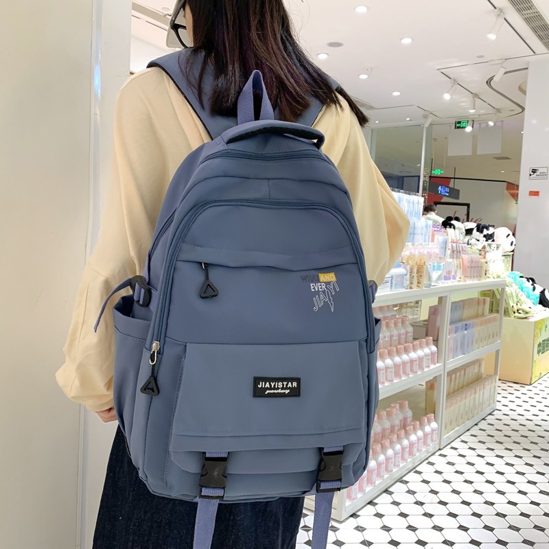Nylon Waterproof Women Backpack Large Capacity School Bag For Girls
