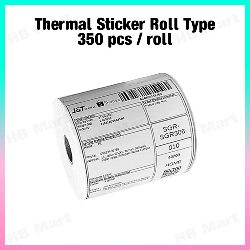 A6 Thermal Paper Label Sticker Thermal Printer Thermal Sticker 1roll 350 Sticker Shopee Malaysia 2954