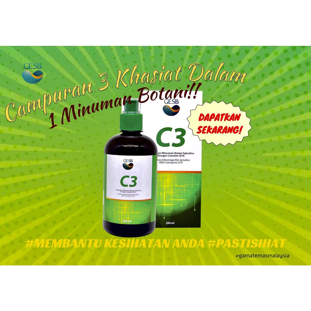 [100 ORIGINAL] Gamat Emas C3 Spirulina 500ml Shopee Malaysia