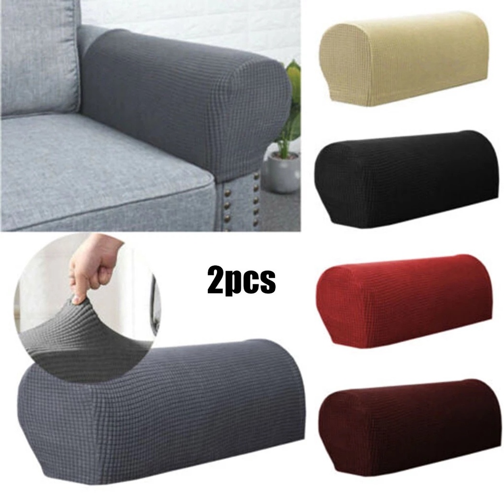 2PCS Stretch Armrest Covers Jacquard Sofa Armrest Cover Removable Chair