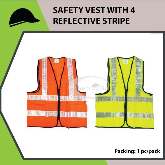 SAFETY VEST WITH 4 REFLECTIVE STRIPE | Shopee Malaysia