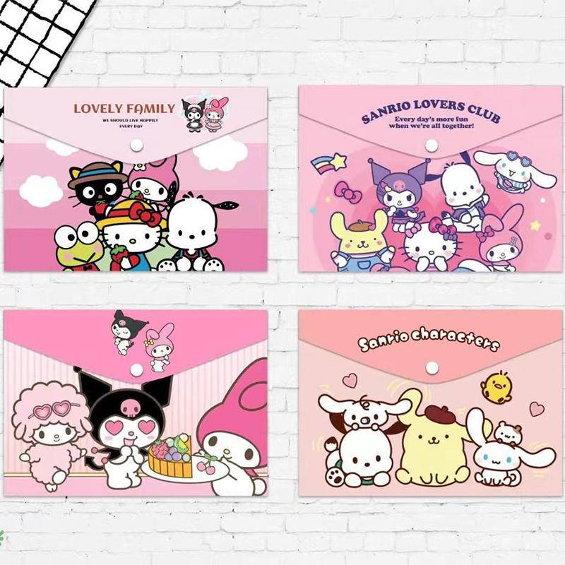 Sanrio Kawaii A4 Pattern Storage File Folder PVC Office Paper Document ...