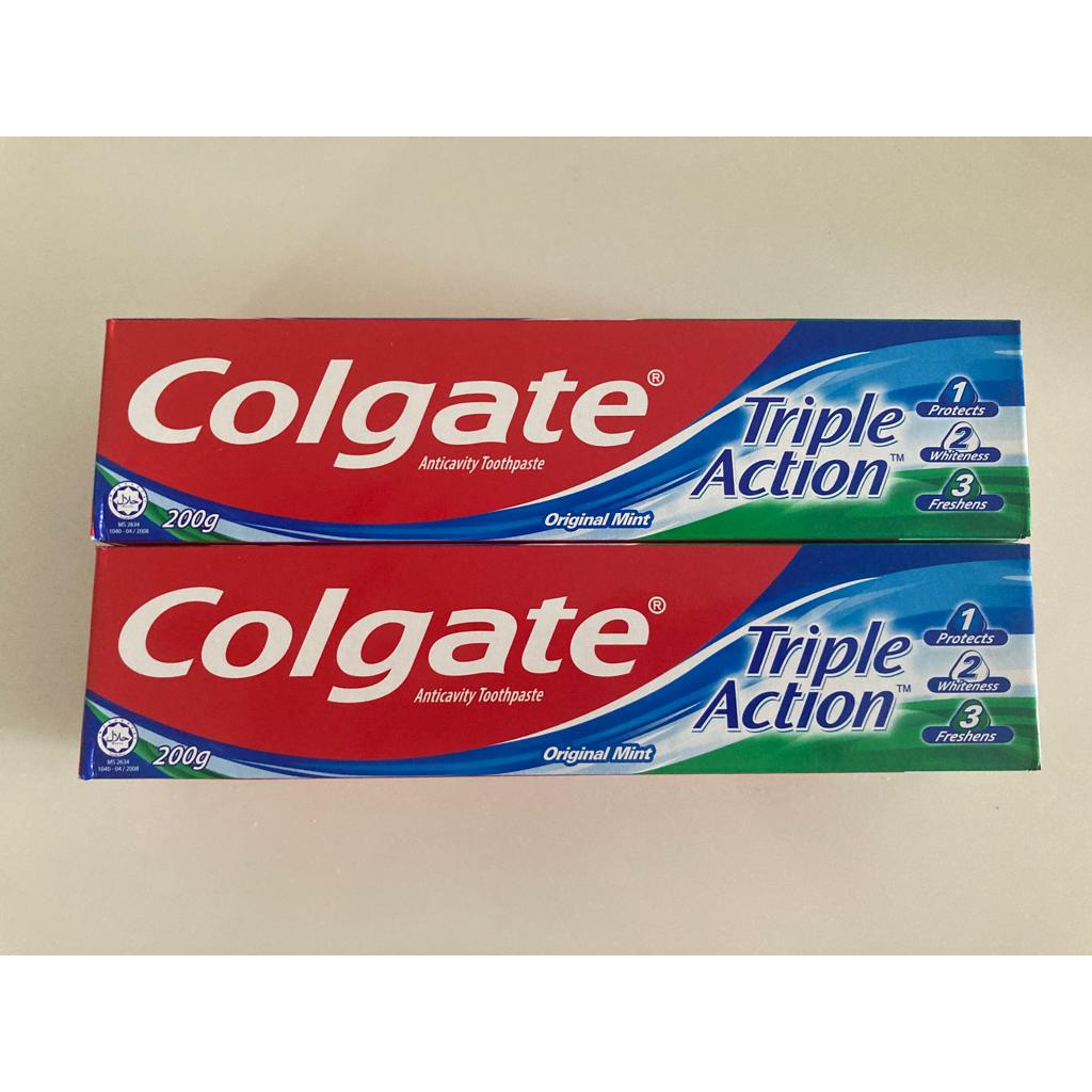 Colgate Triple Action Toothpaste Twin Pack (200g x 2) Shopee Malaysia