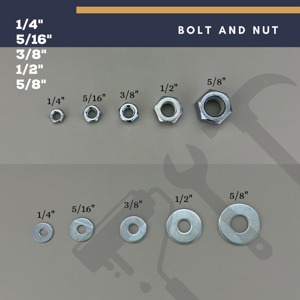 [1pc] Hexagon Bolt & Nut Washer | Bolt and Nut | Hex Screw | Screw