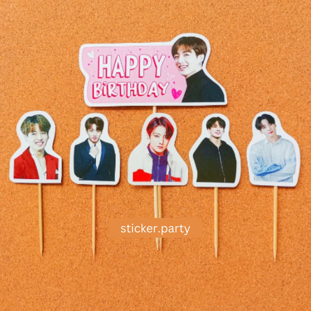 Jungkook Cake TOPPER HAPPY BIRTHDAY HBD BTS Cake Decoration TART ...