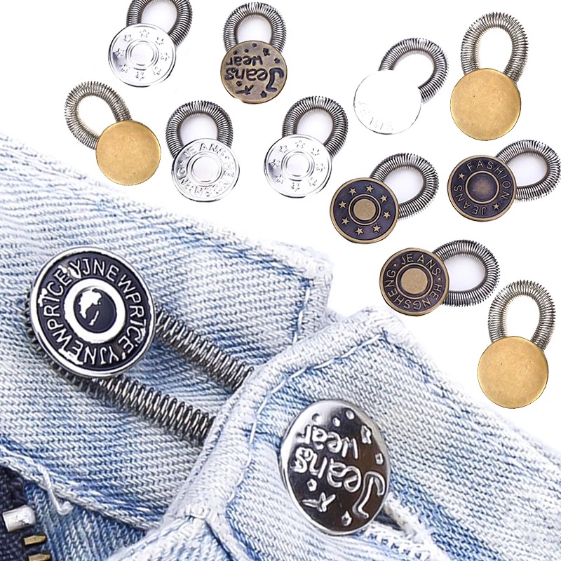 1 Pc Spring Button Extender for Pants Jeans Free Sewing Adjustable ...