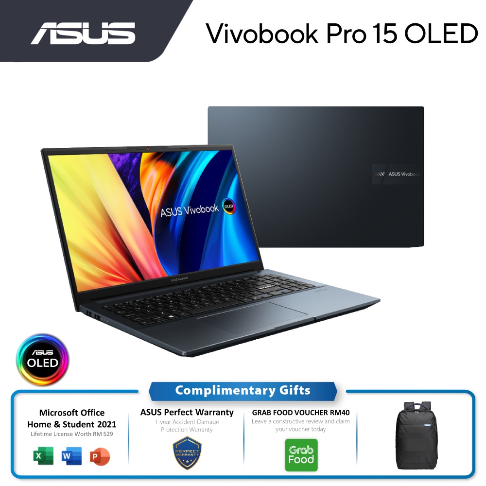 Asus VivoBook Pro 15 OLED M6500Q-CMA096WS Laptop (Ryzen 7 5800H/15.6" 2 ...