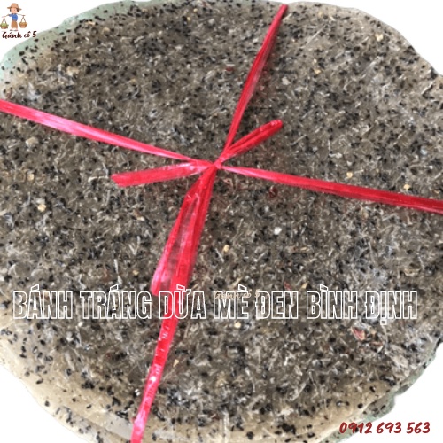 Binh Dinh Black Sesame Coconut Milk Rice Paper [Thick Type] 10 Pieces