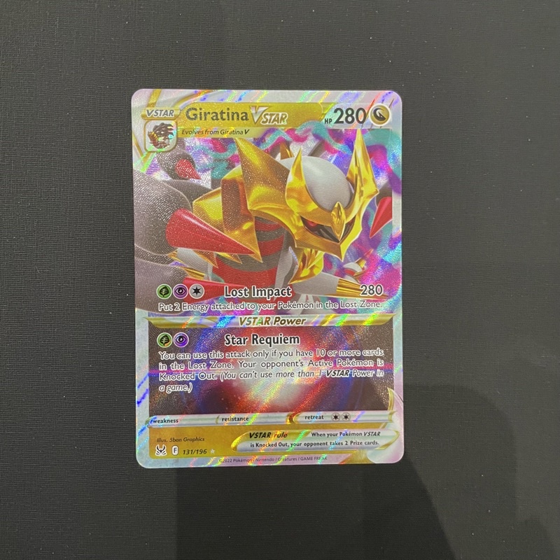 Pokemon Giratina Vstar Card Pokemon TCG: Giratina Vstar - 131/196 Ultra  Rare Card - Lost Origin Expansion