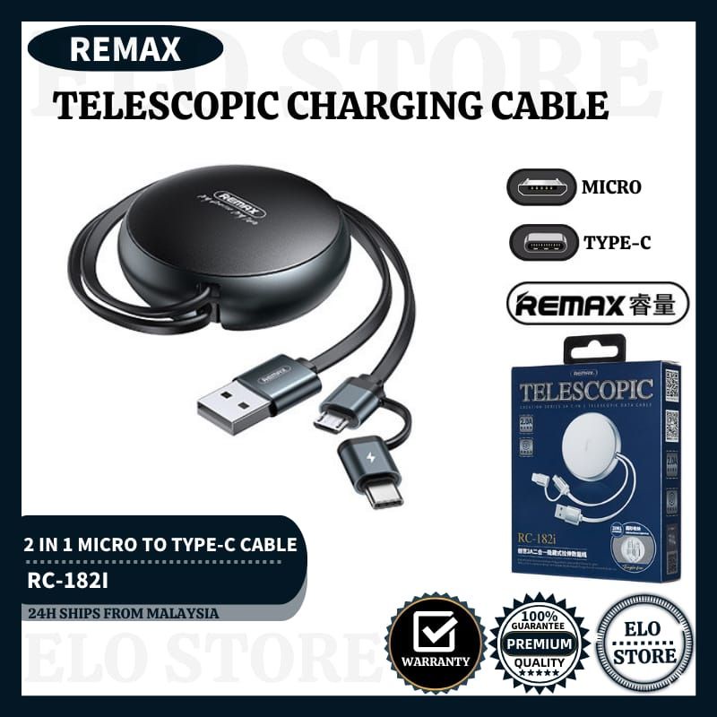 Original Remax 2 in 1 Telescopic Data Cable 2A Fast Charging | Shopee ...