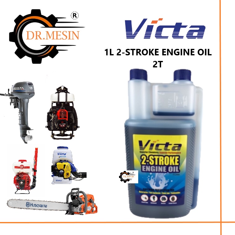 [READY STOCK] VICTA 1 LITRES 2-STROKE ENGINE OIL 1 LITER MINYAK 2T ...