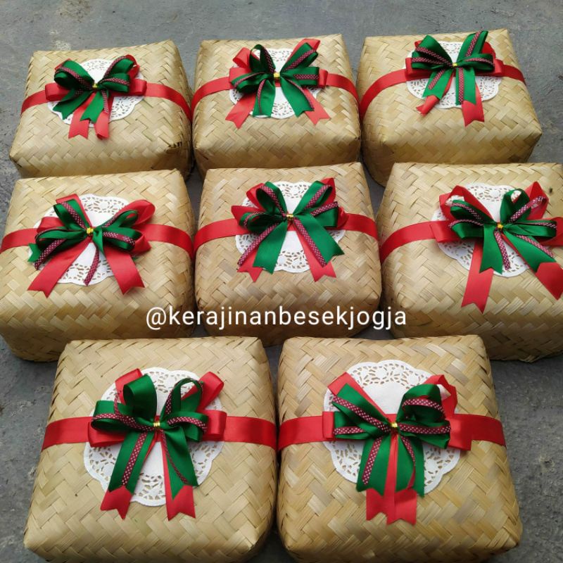 Christmas SERIES | Besek NATURAL RIBBON | Bamboo baskets, decorative ...
