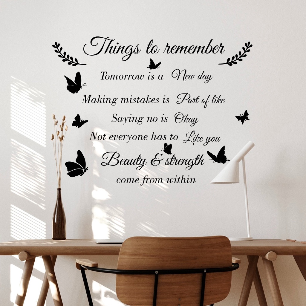 Large Inspirational Quote Wall Decals, Removable Positive Saying Wall ...