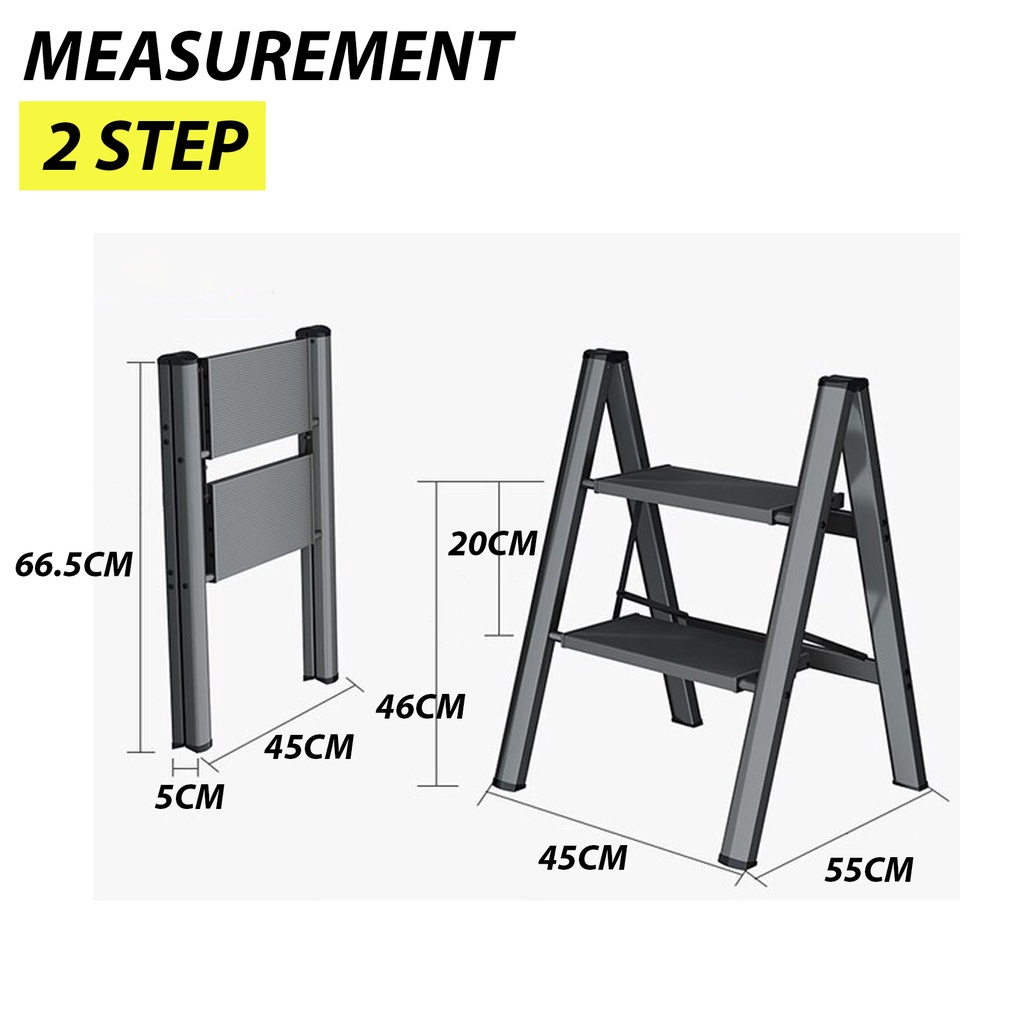 Foldable Stairs Ladder 2 Step Ladder 3 Step Ladder Foldable Stool Ladder Folding Ladder Tangga Lipat