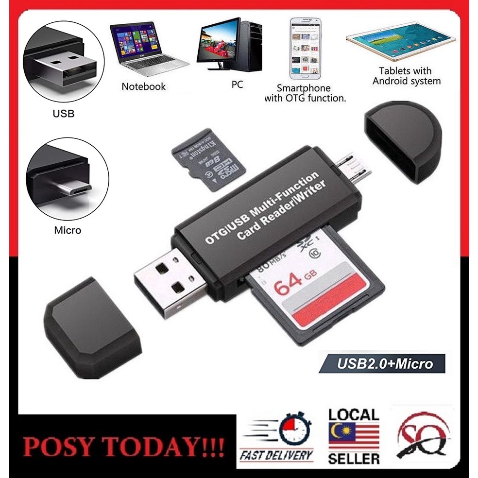 Pembaca Kad USB OTG 2 dalam 1 – Pemacu Kilat Serbaguna USB 2.0 ...