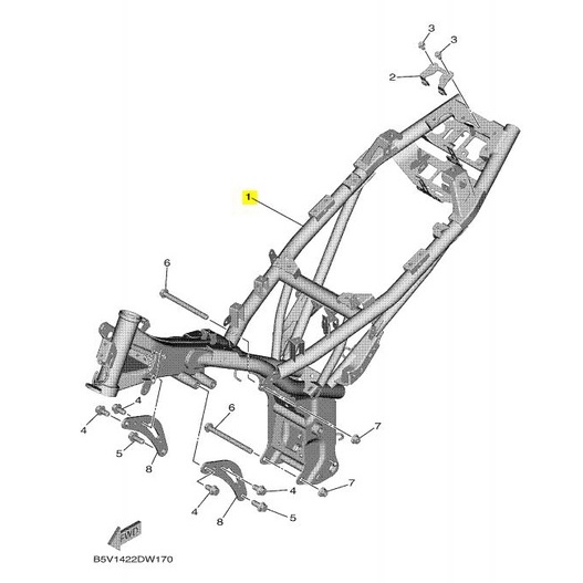 Y16 FRAME Y16ZR BODY FRAME CHASIS (ORIGINAL100%YAMAHA) BAX-F1110-00 ...
