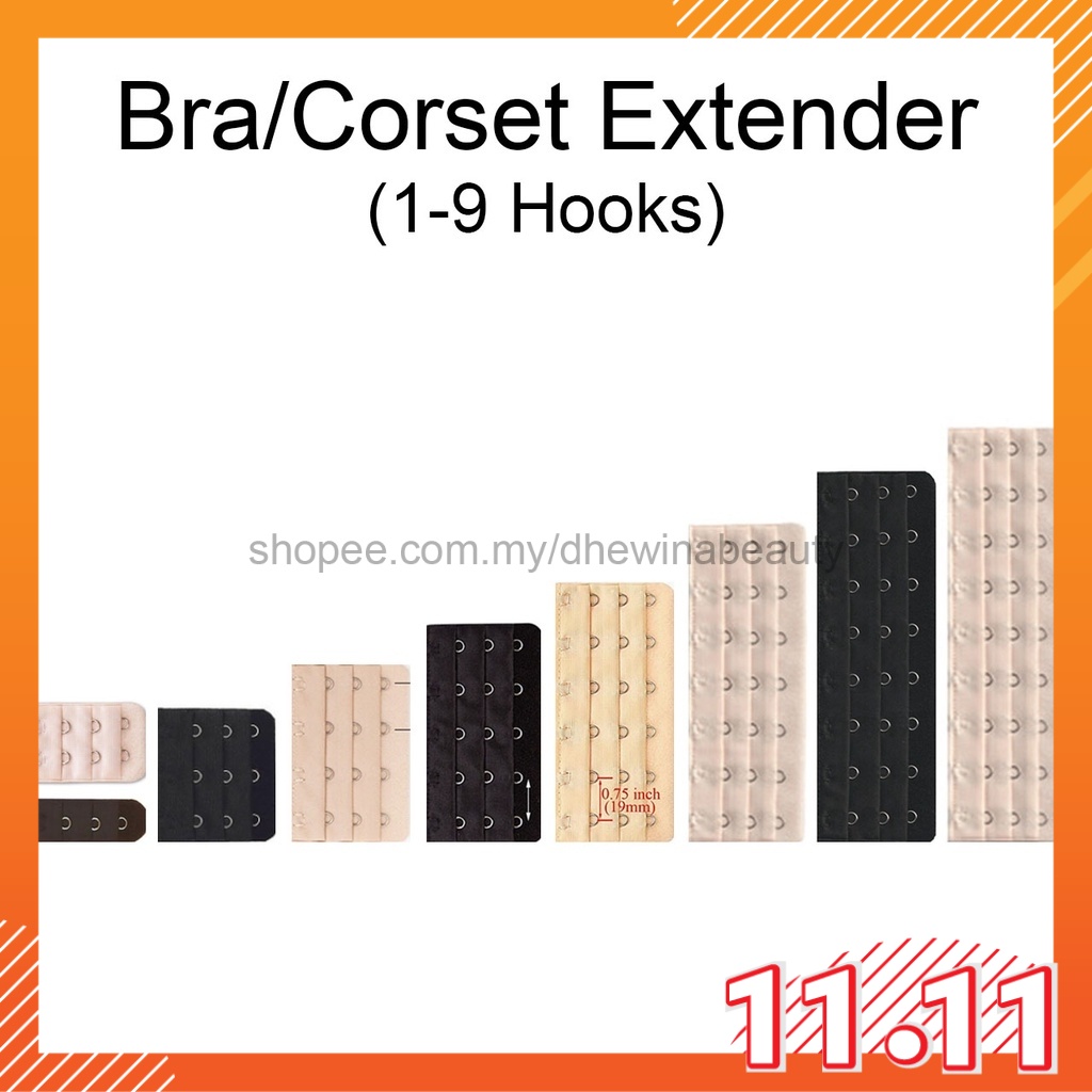 Corset Extension Women Sexy Bra Extender Extension Bra Strap 3 Row 4 Hooks Clip On Strap Soft - View #3