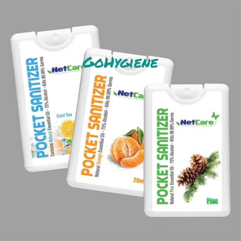 Netcare Hand Sanitizer Pocket Spray 20ml Bundle (Pine, Orange, Cool Tea ...