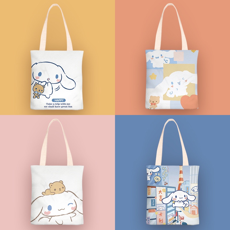 【Any 2 at RM48】2024 Sanrio bags Cinnamoroll Canvas Tote Bag With ...