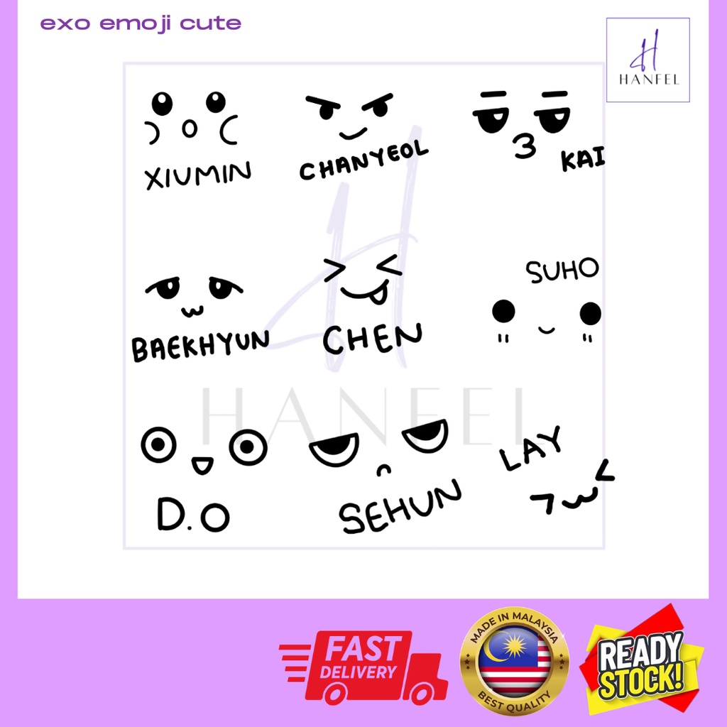 EXO cute emoji Vinyl logo premium ( Die - cut) | Shopee Malaysia