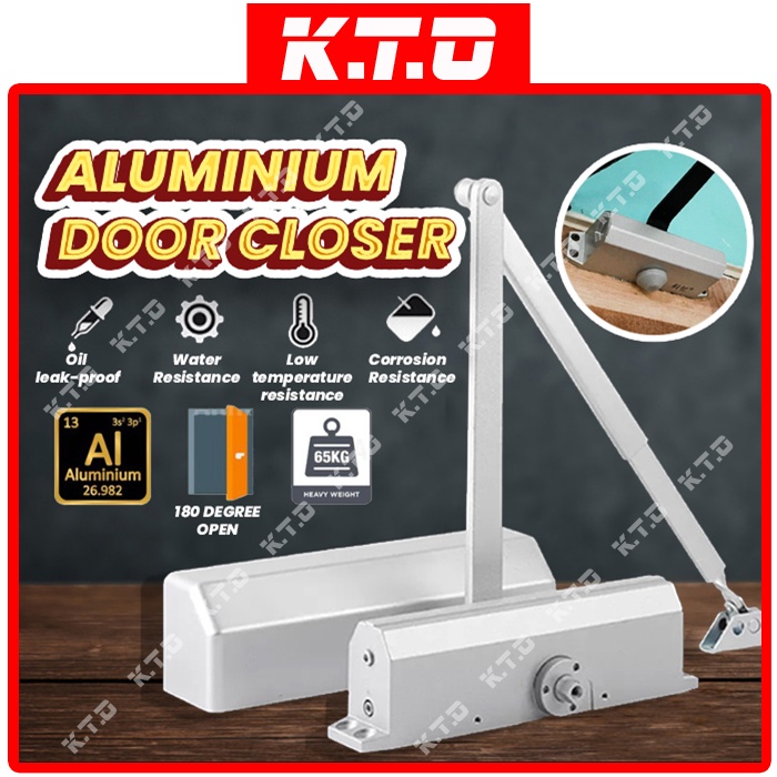 Aluminum Door Closer Fireproof Automatic Adjustable 180 Degree