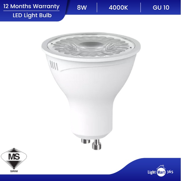 [Sirim] LED GU10 6W / 8W Light Bulb Mentol Terang Spotlight Tracklight ...