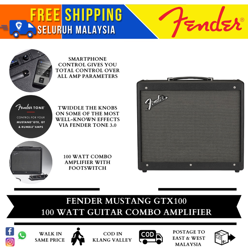 FENDER Mustang GTX100 Modelling Amps Guitar Combo Amplifier 100watts