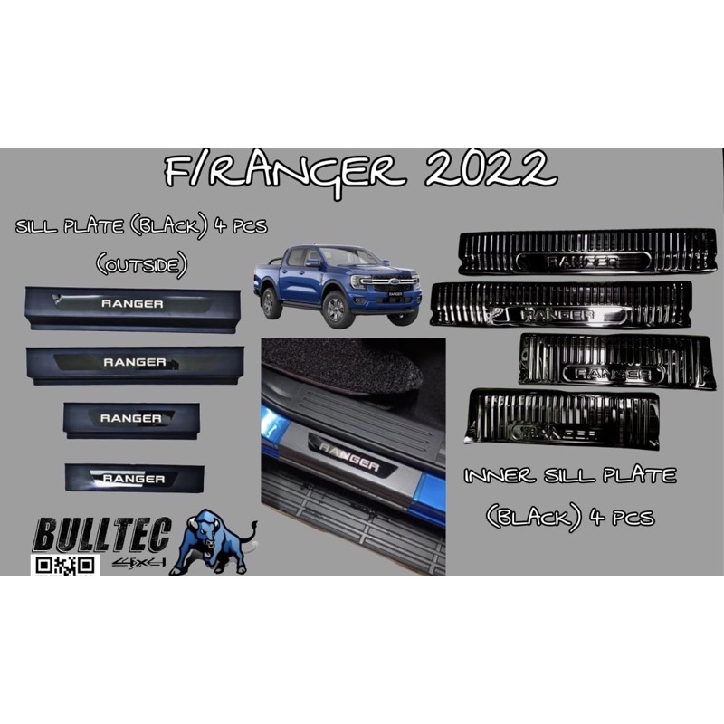 Ford ranger T9 2022 2023 2024 inner outer foot door side step steel ...