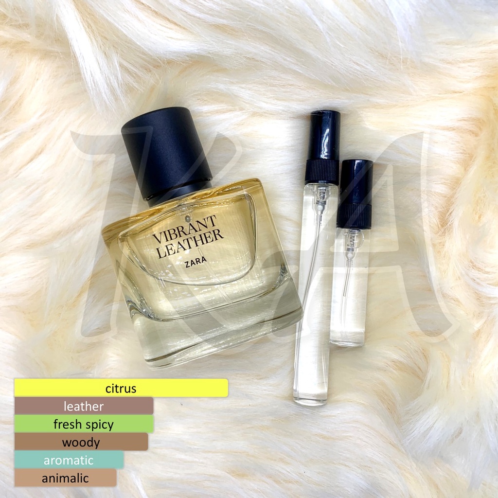 Vibrant Leather - Repack Decant Original ZARA Men Women Perfume 10ml 5ml  Travel Pocket Gift Mini Tester Spray Dupes