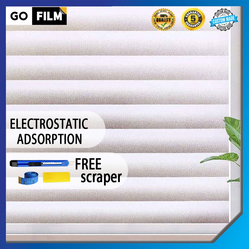 [MY Delivery] Glass Sticker Blinds Frosted Window Stickers No Glue Anti