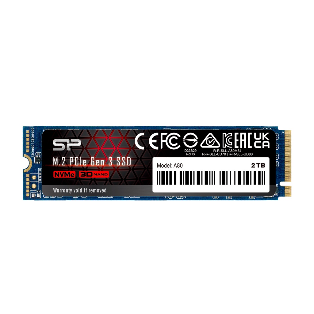 Silicon Power NVMe PCIe Gen3x4 M.2 2280 SSD (256GB/512GB/1TB/2TB) A80 ...