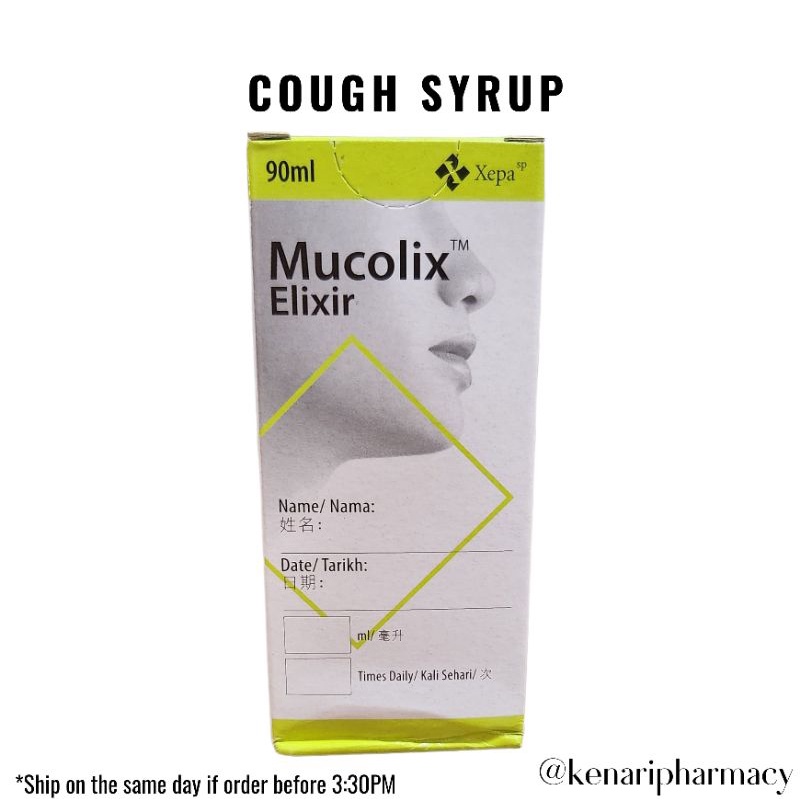 Mucolix Elixir Cough Syrup 90ml Shopee Malaysia
