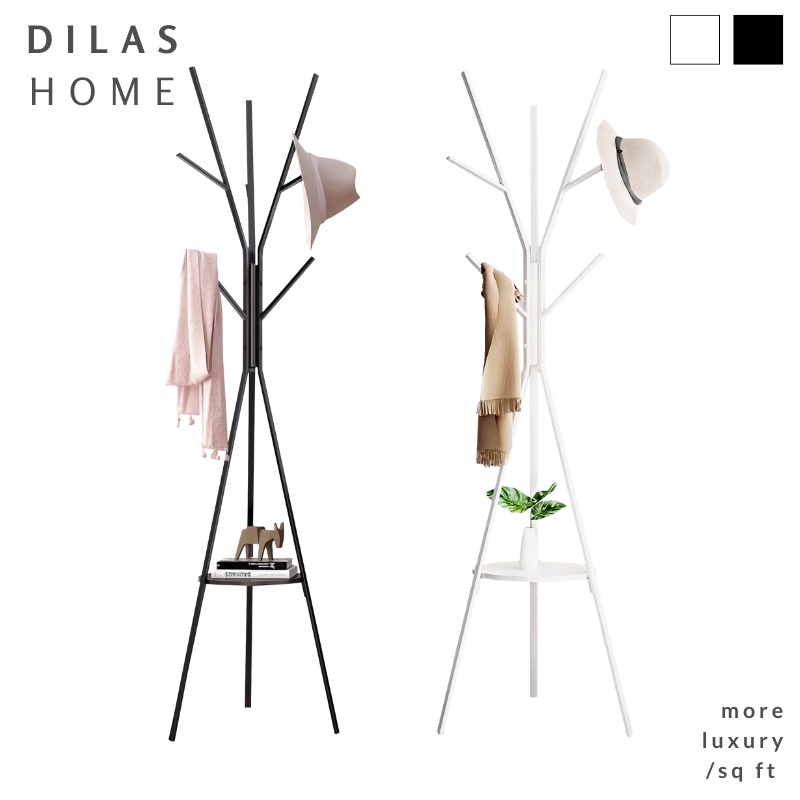 DILAS HOME Nordic Minimalist White Black Wooden Tree Branch Clothes