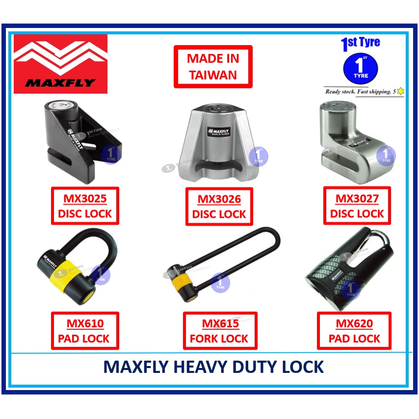 MAXFLY HEAVY DUTY LOCK [MADE IN TAIWAN] (Door/Motor/Bike/Cabinet ...