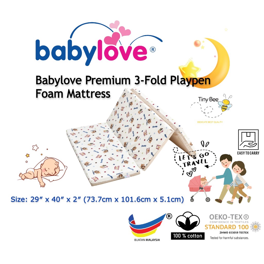 Babylove 3 Fold Playpen Foam Mattress Suitable for Travel Shopee Malaysia