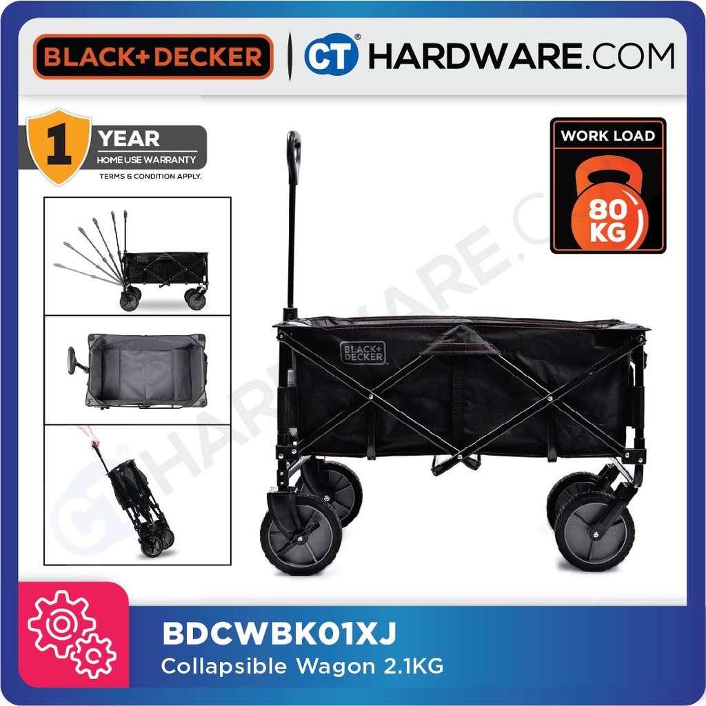 BLACK DECKER BDCWBK01XJ COLLAPSIBLE OUTDOOR UTILITY WAGON 7.5L