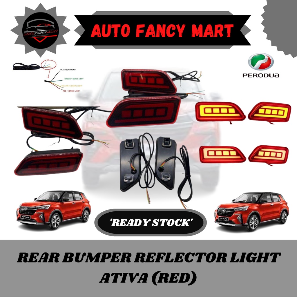 PERODUA ATIVA 2021 2022 REAR BUMPER REFLECTOR WITH RUNNINH SIGNAL BRAKE ...
