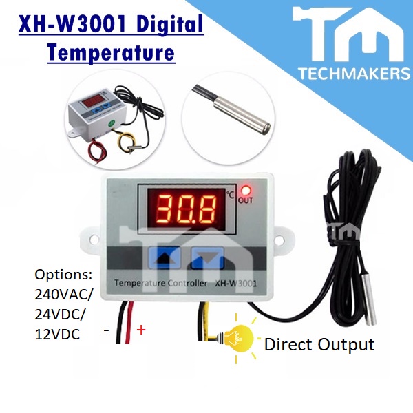 XH-W3001 12V(120W)/24V(240W)/220V(1500W) Multifunction Digital Temperature Controller Thermal Thermostat Control Switch