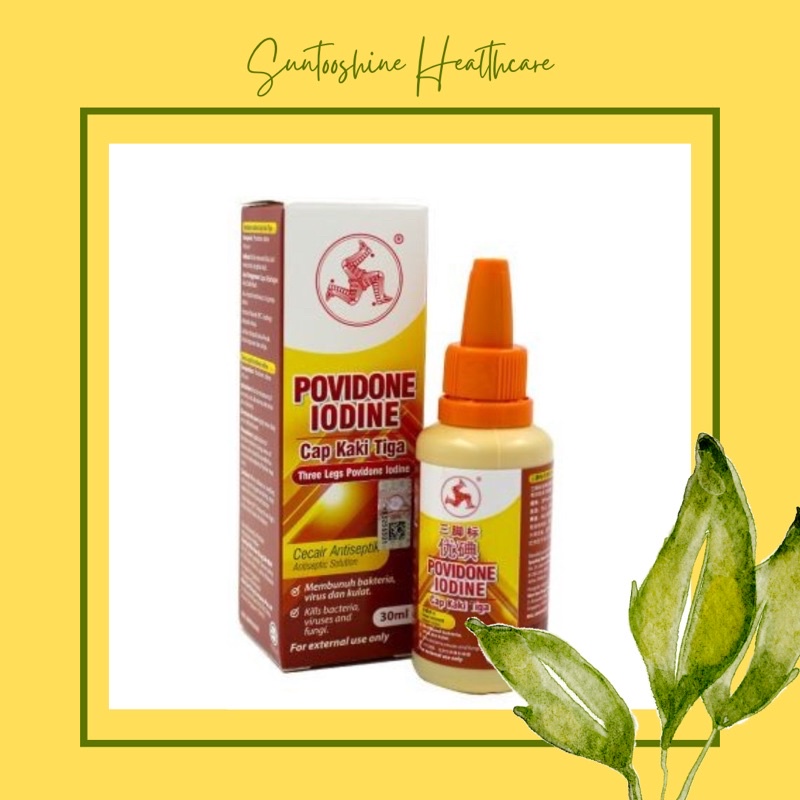 THREE LEGS POVIDONE IODINE 30ML / 60ML ( ANTISEPTIC / DRESSING / CUCI