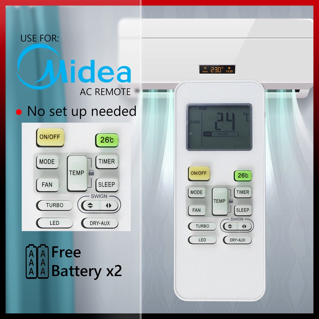 REPLACEMENT 𝗠𝗜𝗗𝗘𝗔 𝗨𝗡𝗜𝗩𝗘𝗥𝗦𝗔𝗟 AIR COND REMOTE CONTROL REPLACEMENT AIRCOND ...
