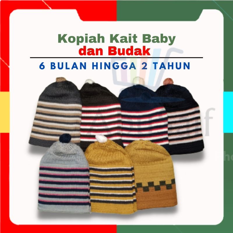 Kopiah Kait Baby / Bayi / Newborn / Budak / Kanak-kanak Lelaki (6 bulan ...