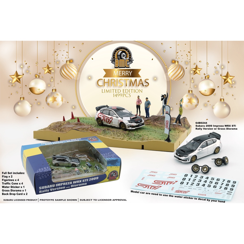 BM CREATIONS CHRISTMAS EDITION 1/64 BM64B0244 SUBARU IMPREZA WRX STI ...