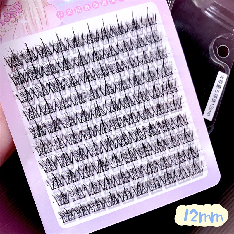 10 Rows Large Capacity Thick Natural Manga False Eyelashes Segmented ...